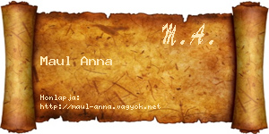 Maul Anna névjegykártya